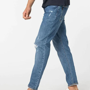 Jean en denim déchiré coupe slim pour homme 2026, taille mi-haute, imprimé à pois bleus, style décontracté, en coton, en vente en ligne - Product Image 5