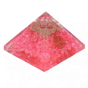 Crystal Point Orgone Pyramid - Best Selling Amazing Orgernite Pyramid | Pink Onyx Orgone Pyramid |