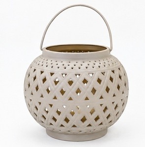 Mini lanterne en métal vintage gaufrée avec poignée décoration de la maison fantaisie bougeoir fait main décor de noël votive - Product Image 2
