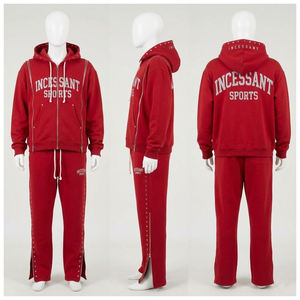 Conjuntos Deportivos Personalizados para Hombre, 100% Algodón, Sudadera con Cierre y Pantalones Deportivos, Lavado Ácido, Conjuntos Deportivos para Mujer - Product Image 1