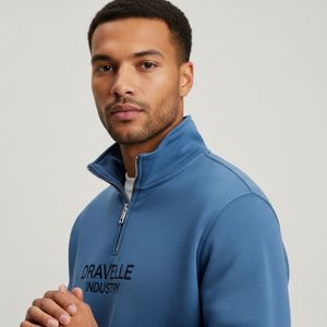 เสื้อสเวตเชิ้ตผู้ชายคุณภาพพรีเมียมสำหรับฤดูหนาว แบบซิปครึ่งตัว ผลิตจากผ้าฝ้ายฟลีซ 100% พิมพ์ลายดิจิทัล เนื้อผ้านุ่ม ทนทาน สไตล์ลำลอง - Product Image 4