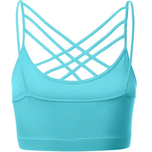 Sujetador Deportivo de Moda para Mujer, Top Corto con Tirantes Finos, Diseño Cruzado en la Parte Delantera, para Gimnasio, Yoga, Fitness, Ropa Deportiva, Proveedor Mayorista OEM ODM - Product Image 5