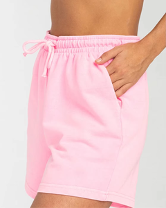 Shorts en tricot pour femmes, taille mi-haute, couleur unie, avec poches, fermeture à cordon, coupe décontractée, respirant, écologique, 100% coton - Product Image 3
