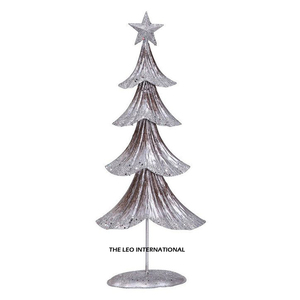 Nouvelle Décoration de Noël en Métal Galvanisé en Forme d'Étoile pour Intérieur, Finition Argentée, Portable - Product Image 1