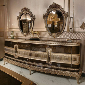 Luxury Rococo Dark Mahogany Wood Carved Antique Dining <b>Table</b> Set High-End Eco-Friendly Furniture for European Style Villa - Product Image 6