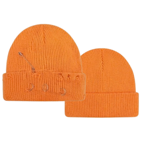Bonnet unisexe personnalisé avec logo, en acrylique épais, style vieilli, avec accessoires perforants amovibles, idéal pour l'hiver – Vente en gros - Product Image 1