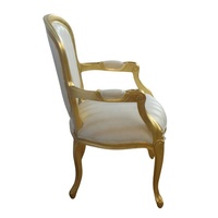 Fauteuils en feuille d'or, reproduction antique, chaises de salle à manger avec accoudoirs, conçues pour la salle à manger de restaurant et le mobilier de salon