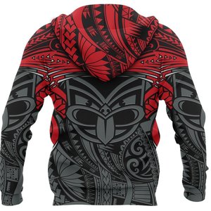 New Zealand Maori Solid Men's <b>Hoodie</b> <b>Red</b> Black Gray Sublimation Regular Fit Breathable Eco-Friendly Casual Winter OEM Service - Product Image 5
