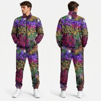 Survêtement de sport noir et or pour homme, coupe-vent en polyester avec fermeture éclair intégrale et pantalon de jogging, idéal pour l'entraînement et la performance athlétique