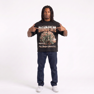 T-shirt noir à manches courtes pour homme avec imprimé Brain Money, streetwear, col rond, coupe classique, jersey décontracté pour homme - Product Image 6