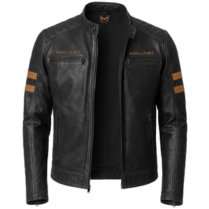Chaquetas de Cuero Genuino para Hombre, Diseño OEM ODM Personalizado, Chaquetas de Motociclista de Alta Calidad, Moda en Cuero, Chaquetas de Cuero Tradicionales para Hombre - Product Image 1