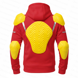 Custom Full Zip Men Reflective Motorcycle Armored Hoodie Kevlar Lined Winter <b>Biker</b> Riding Protective <b>Jacket</b> With Level 2 Armours - Product Image 5