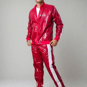Soft Fabric Men Sublimation Tracksuit Breathable Collar <b>Zipper</b> <b>Jacket</b> & Pants Sets Men Unisex Durable Men Sublimation Tracksuits - Product Image 2