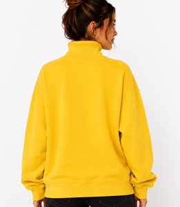 Suéter Oversize de Cuello Alto para Mujer con Logotipo Personalizado, de Felpa de Algodón Suave Lavado, de Alta Calidad, Manga Larga, para Otoño e Invierno - Product Image 2