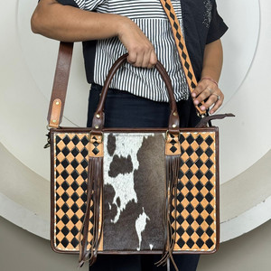 2025 Newest Good Quality Designer Fashion Handbags Trendy Shoulder <b>Bags</b> Luxury Hand <b>Tooled</b> Checkered Leather Women's <b>Tote</b> <b>Bags</b> - Product Image 4