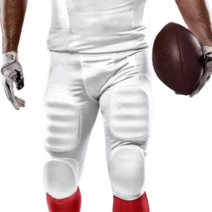 Mens White American Football Pants Elastic Waist Moisture Wicking Polyester <b>Athletic</b> Practice Game Performance Sportswear - Product Image 6