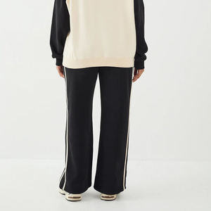 Pantalon de jogging décontracté pour femme, taille haute élastique, avec poches latérales, coupe droite ample et jambe large - Product Image 2