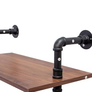 Étagères murales en bois industrielles de 36 pouces, 3 niveaux, 2 niveaux, avec 3 crochets supplémentaires, style ferme, pour cuisine - Product Image 4