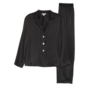 Pijamas de Seda de Alta Calidad con Estampado Personalizado para Mujer, Conjunto de Pijama con Camisa de Satén con Botones, Ropa de Dormir para Mujer - Product Image 4