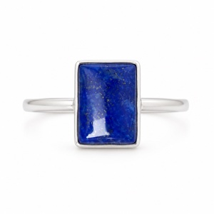 Anillo de Piedra Preciosa de Lapislázuli Natural, Plata de Ley 925, Joyería Boho Hecha a Mano para Mujer - Product Image 1
