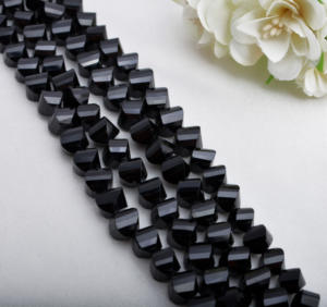 Cuentas de espinela negra natural retorcidas de fantasía, 1 hebra, natural, para la fabricación de joyería fina, piedra preciosa - Product Image 1