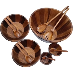 Serving Soup Snacks Dining <b>Table</b> Serving Eco Friendly Wooden Bowl Set Handmade Solid Wood Bowls for <b>Kitchen</b> Dining <b>Table</b> - Product Image 1