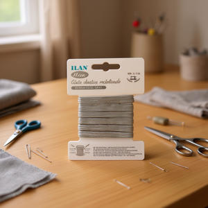 Nastro elastico Iln 10 mm x 3 m grigio metallizzato per cucito e artigianato - Product Image 3