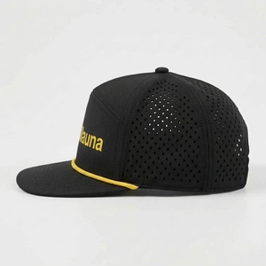 Casquette Snapback 5 Panneaux Personnalisée à Visière Plate, Découpée au Laser, Perforée, Logo Brodé Plat, OEM ODM, Faible MOQ, Marque Privée, Sport et Plein Air - Product Image 4