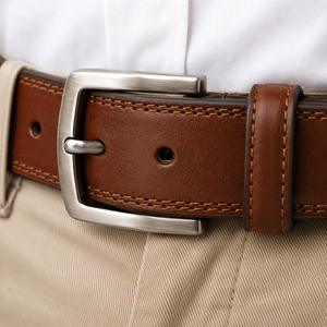 Ceinture en cuir de vachette marron SANDRA TRADERS avec boucle à ardillon en alliage, couleur unie, forme rectangulaire, largeur et longueur personnalisables, design durable - Product Image 6