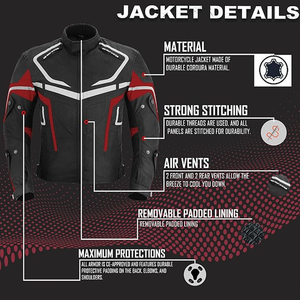 Chaqueta de Motocicleta para Hombre, Manga Larga, Armadura Protectora, Certificación CE, Tejido Transpirable, Equipo de Conducción para Todas las Estaciones - Product Image 6