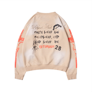Sudadera de hombre OEM 2026 de nueva llegada con hombros caídos, corte holgado, diseño personalizado, estampado, bordado, gráfico, estilo urbano para hombre - Product Image 2