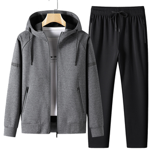 Ensemble de survêtement pour homme en polyester et coton respirant à taille élastique et à capuche, ensemble de jogging athlétique décontracté, vêtements de sport - Product Image 2