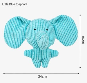 Wholesale <b>Soft</b> Cute Playful Fabric Animal Elephant Plush <b>Toys</b> for Dogs Puppy Pet Supplies Squeaky Interactive Play Soothing - Product Image 2