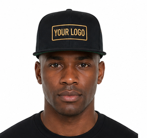 Gorra Snapback Negra Personalizada con Visera Plana, Parche Bordado, Gorra de Béisbol, Estilo Urbano, Hip Hop - Product Image 1