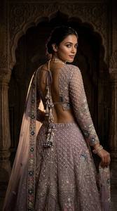 Lehenga Choli en soie rose brodée, longueur au sol, tenue de mariage traditionnelle pour femmes, style Inde Pakistan - Product Image 2