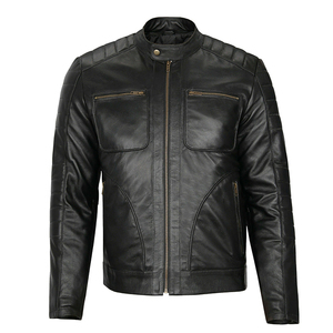 High Quality <b>Leather</b> <b>Jacket</b> New Arrival Autumn Fashion Customized Logo Stand Waterproof Windproof Breathable Low MOQ Best - Product Image 1