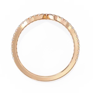Bague unisexe en or massif 10K 14K 18K avec diamant de laboratoire en V pavé à une rangée, certifiée IGI, bijoux fins, cadeau - Product Image 6