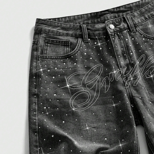 Shorts en jean personnalisés pour hommes et femmes, respirants, décontractés, longueur genou, quatre poches, coton, streetwear - Product Image 4