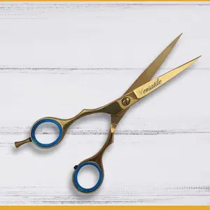 Professional Plasma Gold Coated Barber Scissor Private Label Hairdressing Scissors with Custom Logo