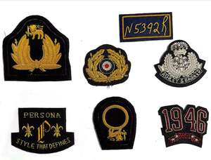 Parche de bordado a mano personalizado con hilo de oro para uniforme, blazer o decoración de prendas - Product Image 2