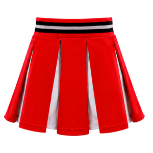 Jupe plissée rouge pour femmes, taille haute, uniforme d'équipe athlétique, performance de danse, entraînement, compétition, vêtements de sport - Product Image 2