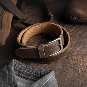 Cinturón de Cuero Genuino de Piel de Vaca Reversible Marrón Cognac de 3.5cm de Ancho con Hebilla de Pasador, Ajuste Personalizado, Casual, Duradero, Impermeable y Ecológico - Product Image 3