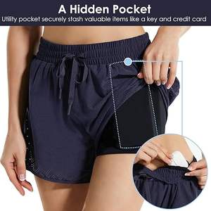 Pantalones Cortos Deportivos Personalizados para Mujer, Hechos en Fábrica, de Secado Rápido, Transpirables, de Cintura Media, Informales, Mezcla de Poliéster y Elastano - Product Image 5