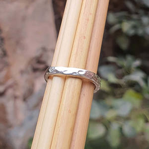 Ocean Wave Design Anneaux de fiançailles de mariage martelé pour les femmes Original 925 Sterling Silver Wholesale Jewelry Suppliers - Product Image 2