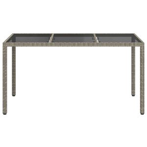 Tavolo da pranzo da giardino in polyrattan da 59,1 x 35,4 x 29,5 pollici, colore grigio - Product Image 3
