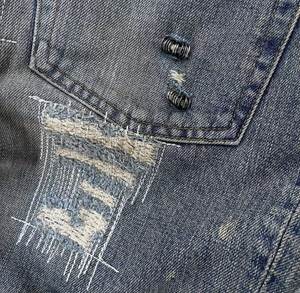 Jeans en denim pour hommes 2026 de haute qualité, coupe évasée, déchirés et usés, style streetwear hip-hop Y2K, délavage vintage, OEM ODM, en coton - Product Image 5