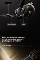 Casque de jeu sans fil magnétique MCHOSE V9 Turbo+ en alliage d'aluminium ultraléger à faible latence