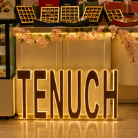Enseigne lumineuse LED personnalisée en lettres 3D métalliques et acryliques pour intérieur et extérieur, idéale pour entreprises et magasins