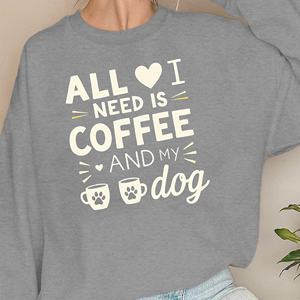 Sudaderas casuales estampadas para mujer Estilo de perro de café de punto - Product Image 5