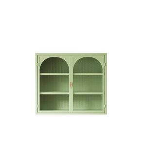 27.56 \ "moderno armadietto a parete in vetro a due porte con motivo intrecciato a tre livelli per ingresso sala da pranzo armadio a muro - Product Image 4